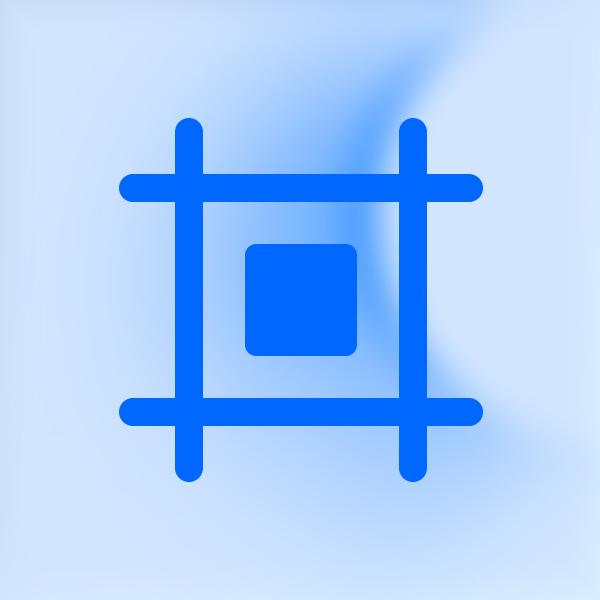 Blue square within grid lines