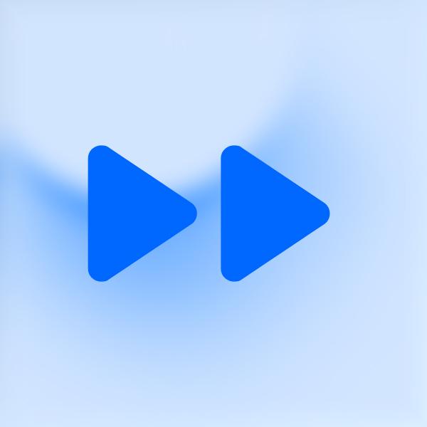 Two blue play buttons on background